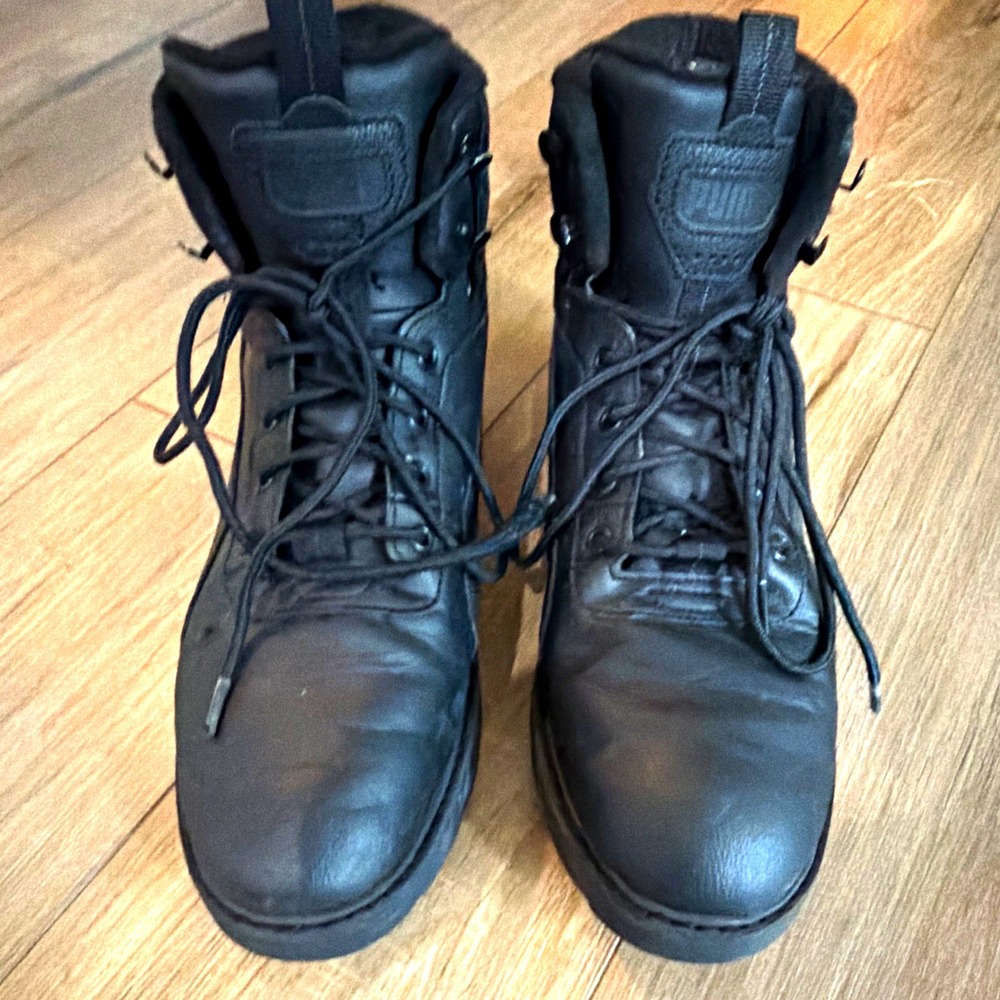 PUMA Black Leather Desierto V3  Puretex Combat Boots Lace Up Men's US 13 393928